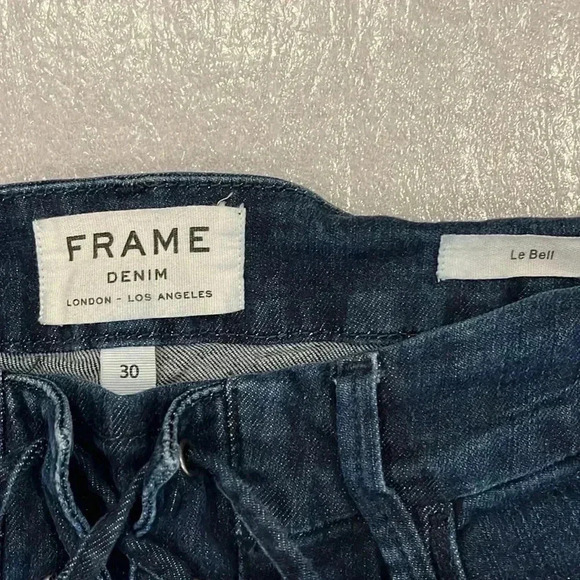 [W30Inseam26] Frame Le Bell Dark Washed High Rise Cropped  Jeans - Picture 6 of 14